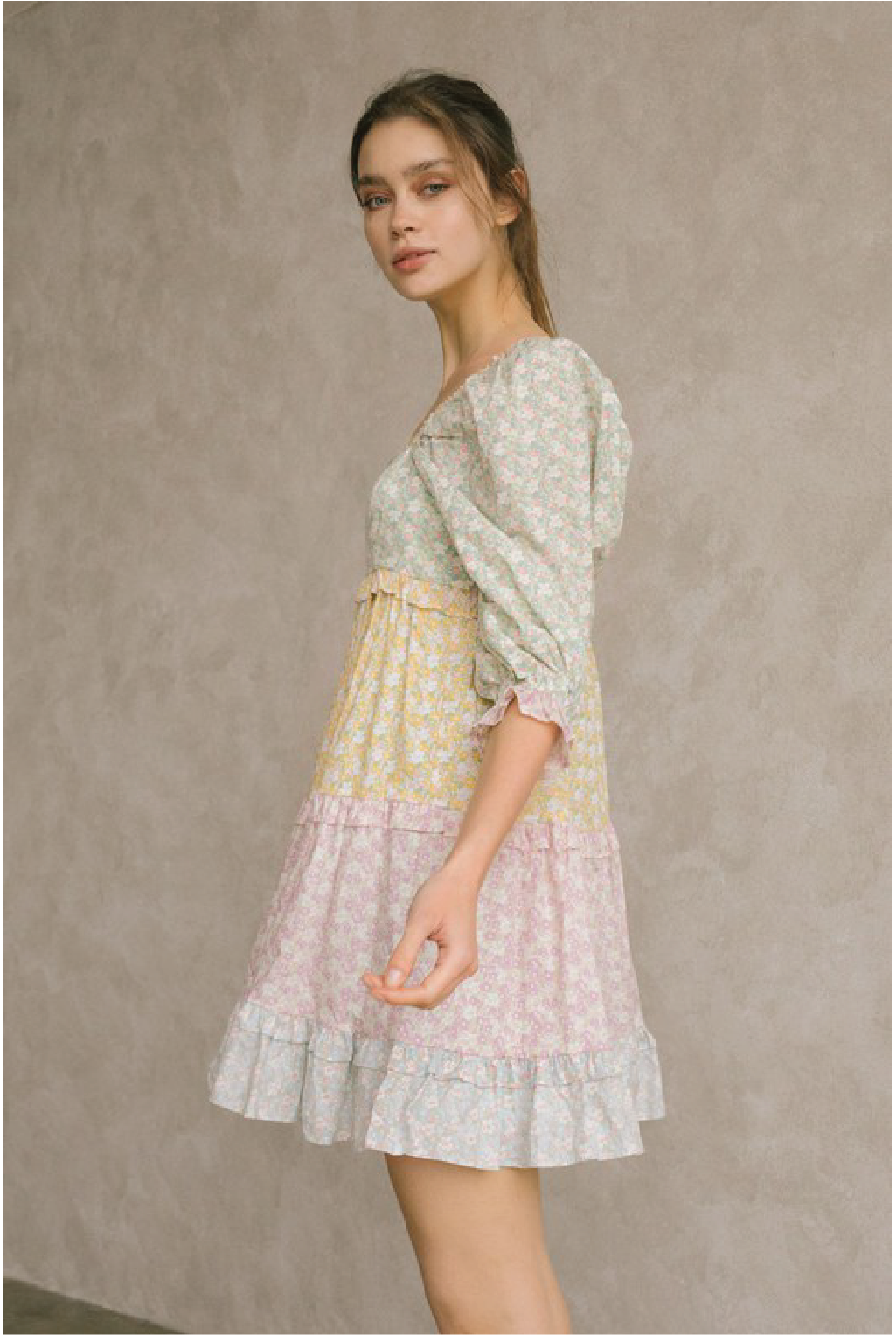 Pastel Floral Mini Dress