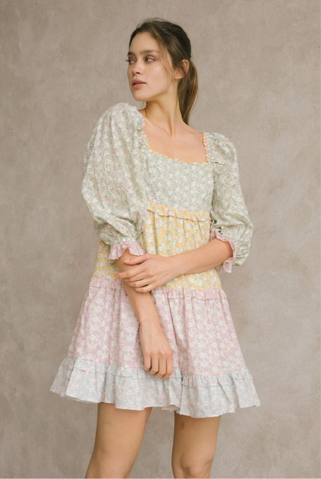 Pastel Floral Mini Dress