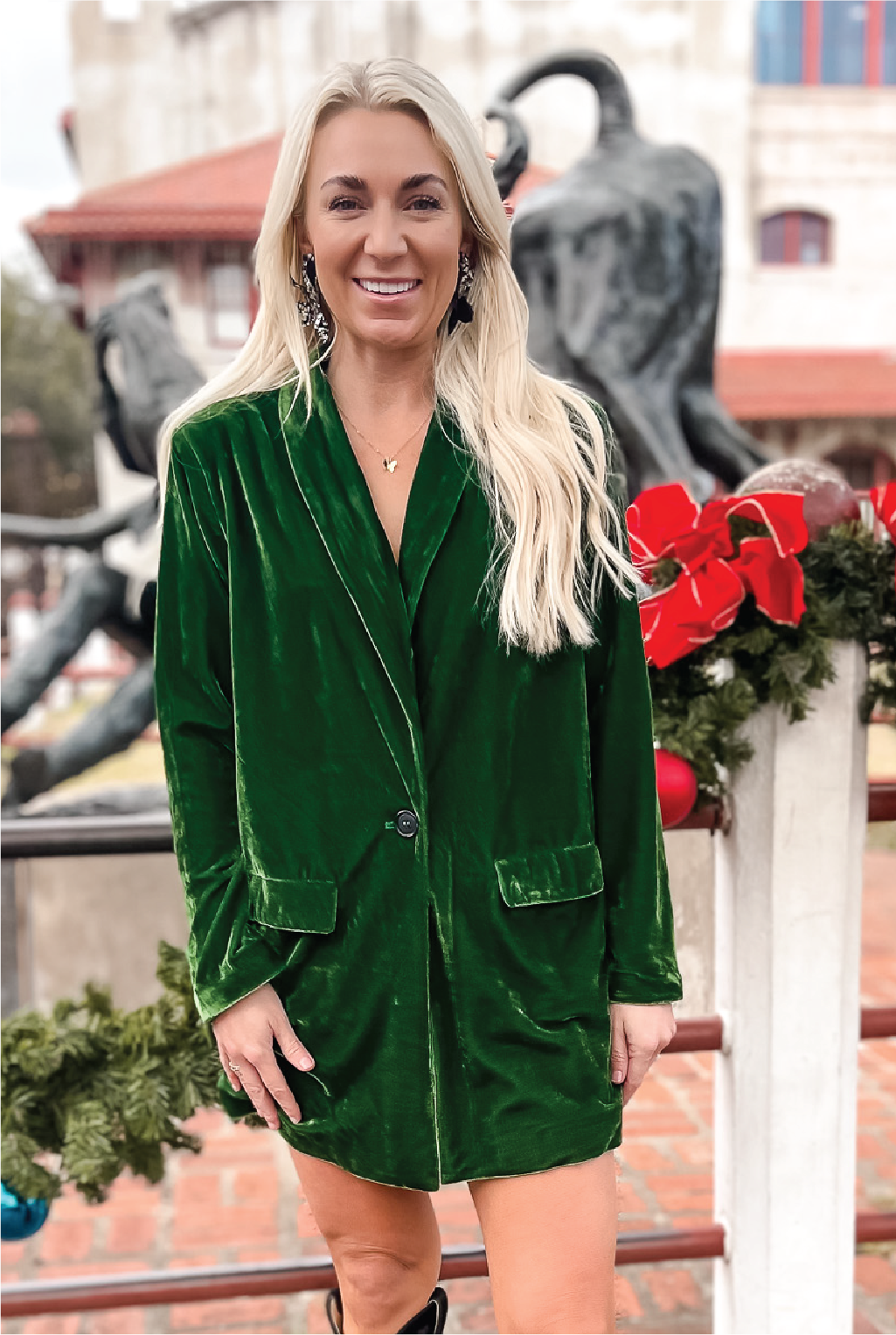 Bond Velvet Blazer - Green