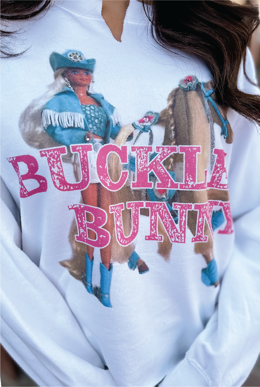 Buckle Bunny Sweatshirt - White