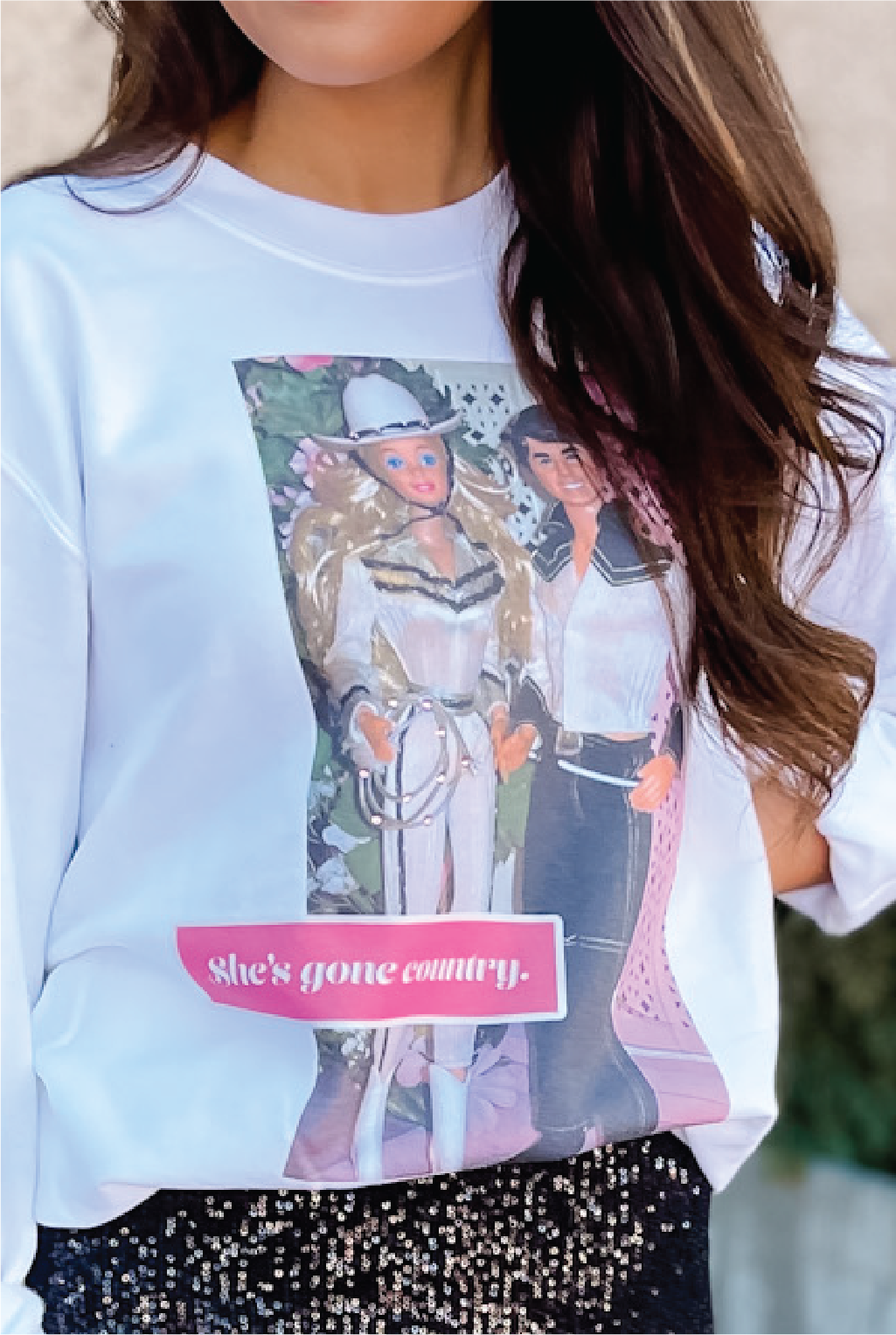 She's Gone Country Sweatshirt - White