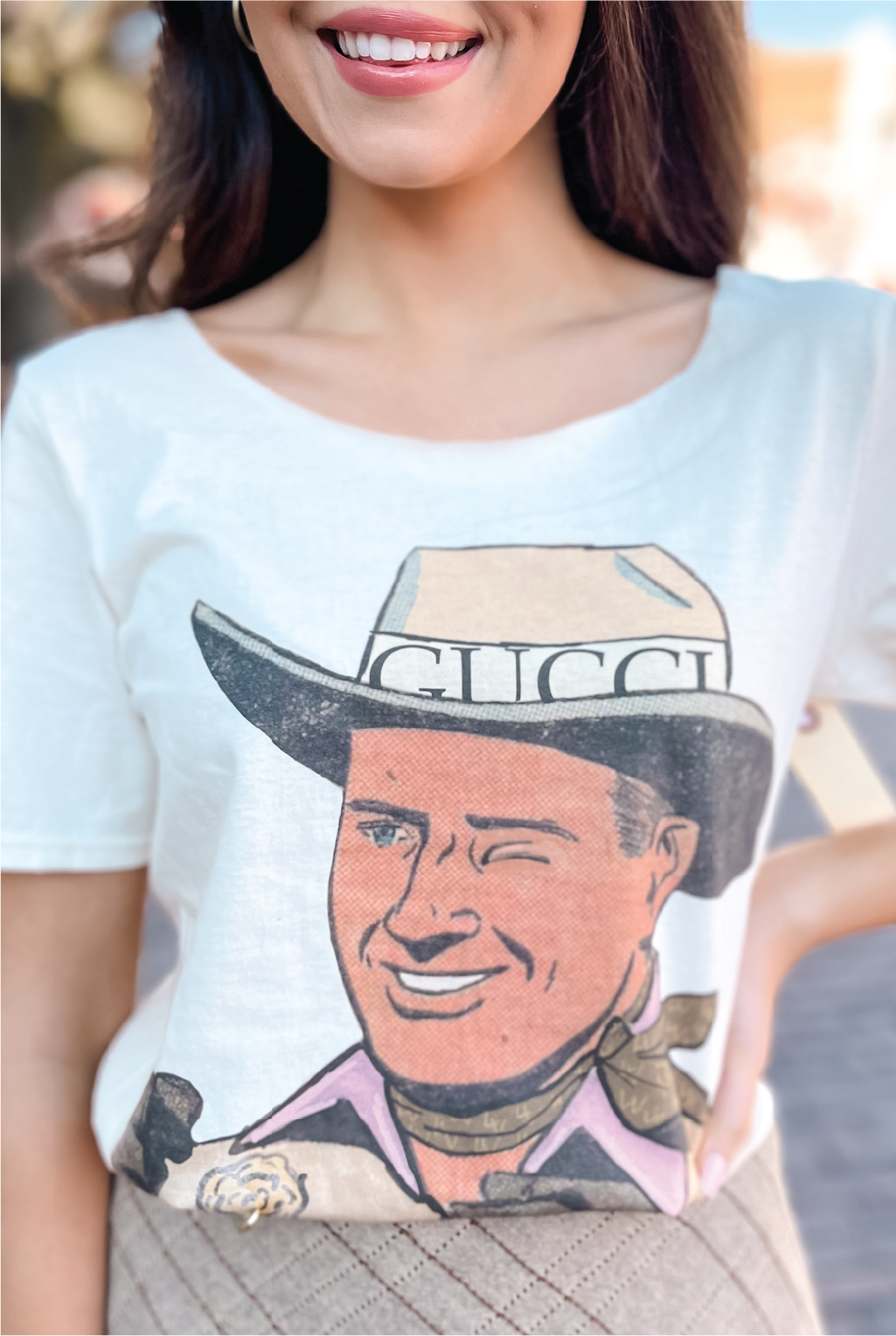 Designer Cowboy Tee - Ivory