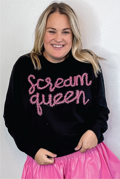 Queen Of Sparkles - Scream Queen Sweater - Tucker Brown