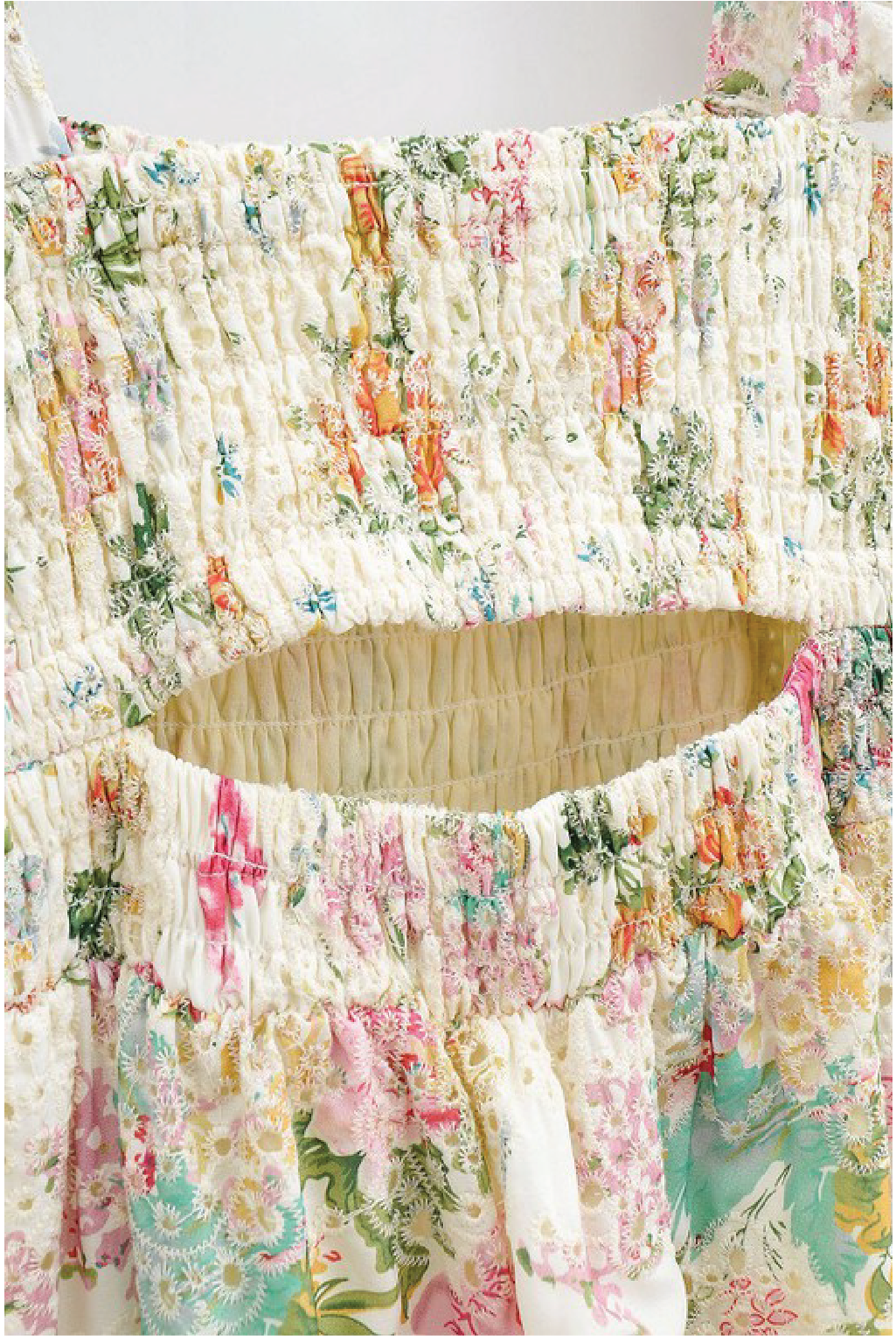 Morning Glory Sun Dress - Ivory/Pink