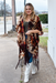 Velvet Burnout Kimono - Beige - Tucker Brown
