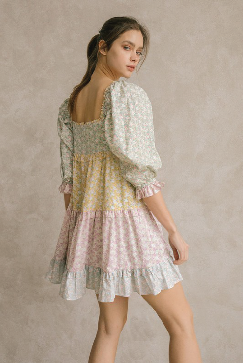 Pastel Floral Mini Dress