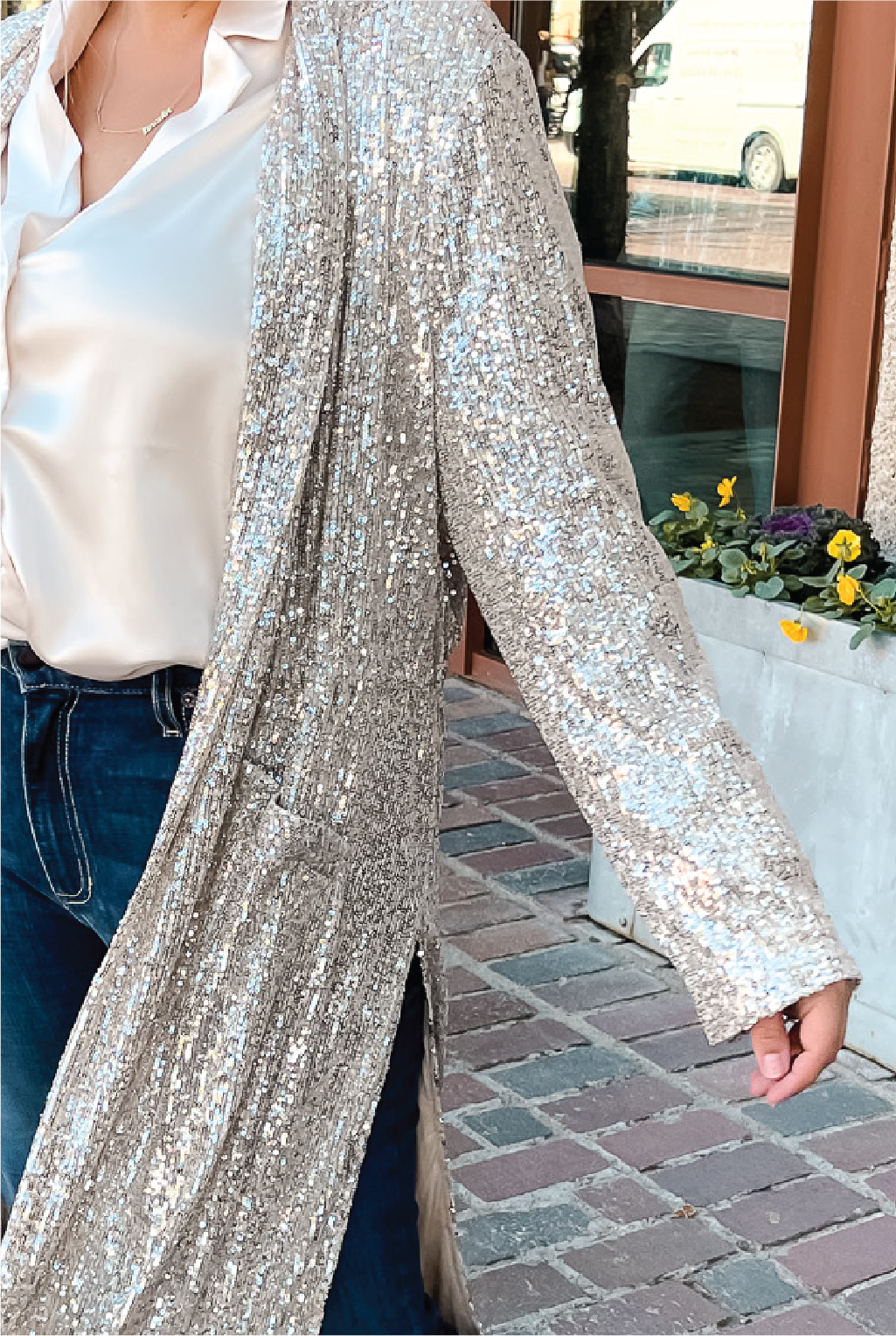 Sequin duster cardigan discount