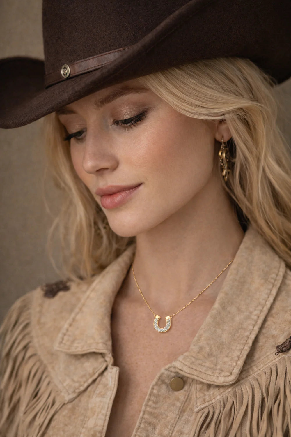 Off To The Races Horseshoe Necklace