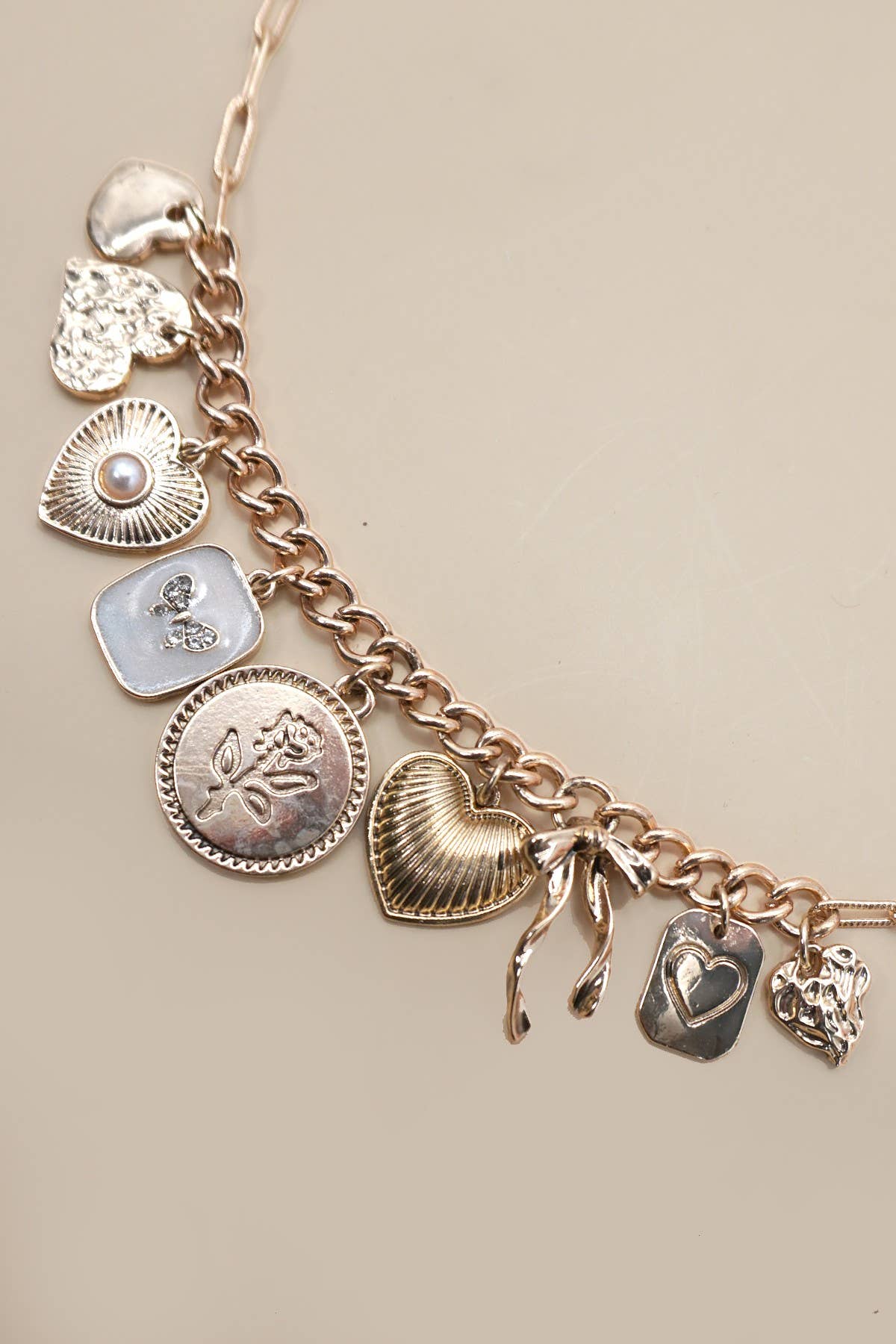 Hearts & Bows Charm Necklace