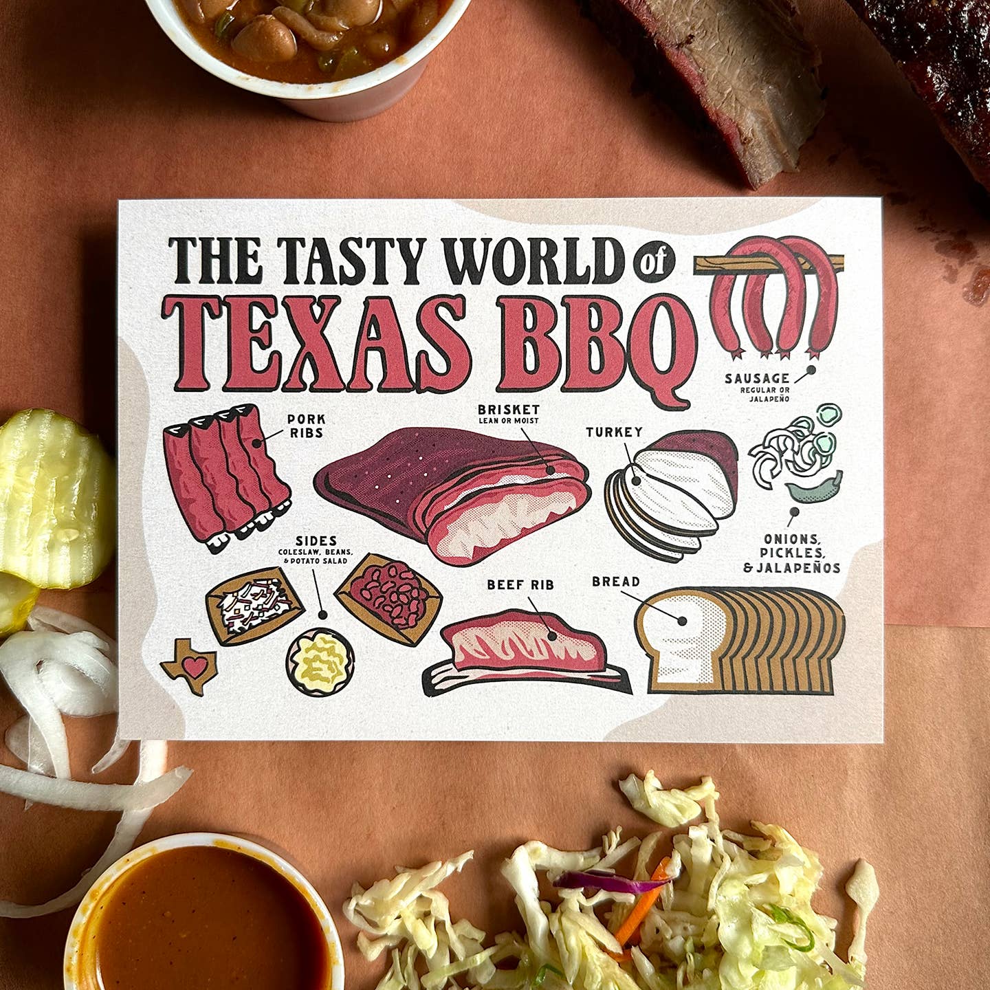 Tasty World Of Texas BBQ Postcard
