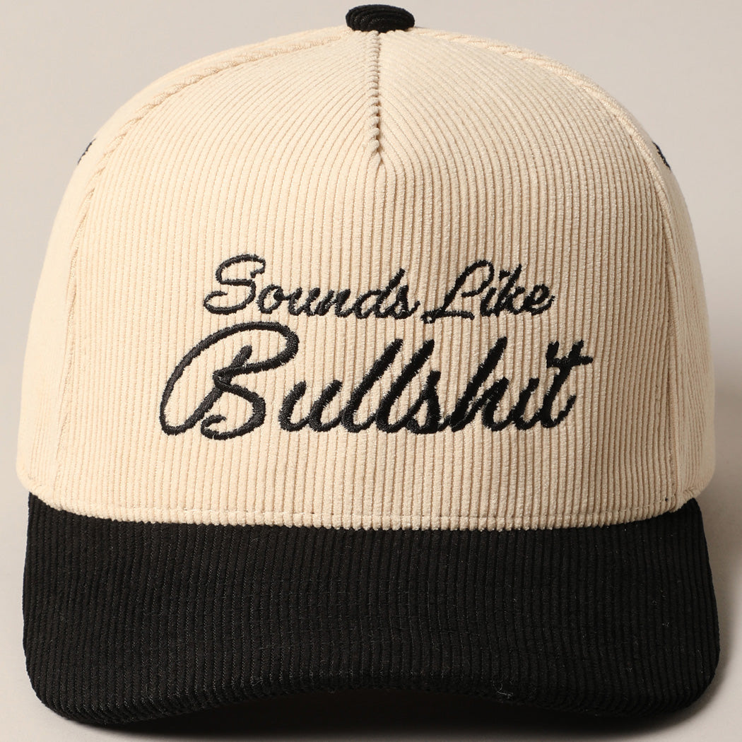 Bullshit Corduroy Baseball Cap - Black