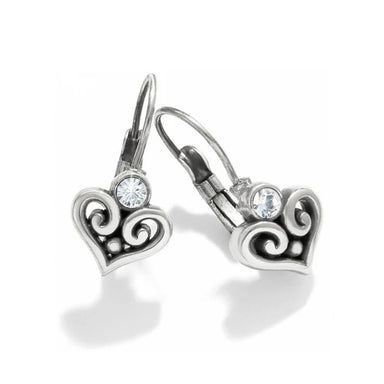 Alcazar Heart Leverback Earrings - Tucker Brown