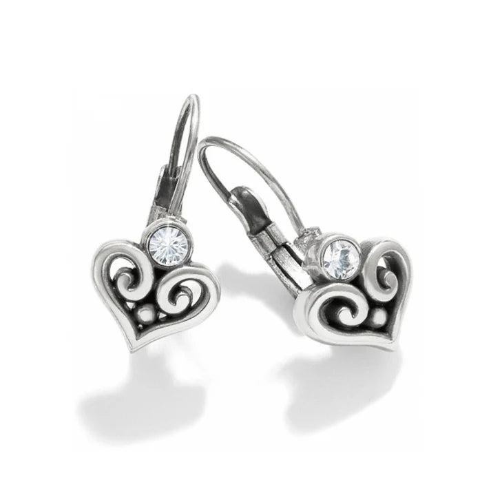 Alcazar Heart Leverback Earrings - Tucker Brown