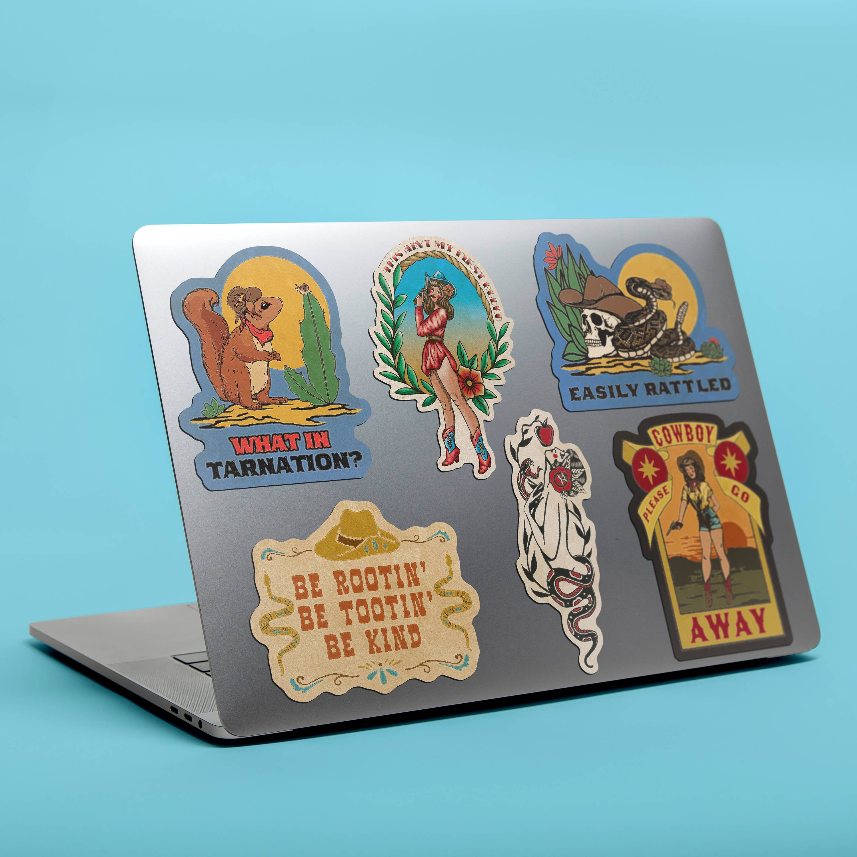 Cowboy Please Go Away Sticker