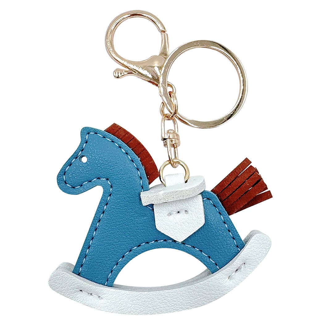 Rocking Horse Bag Charm - Blue
