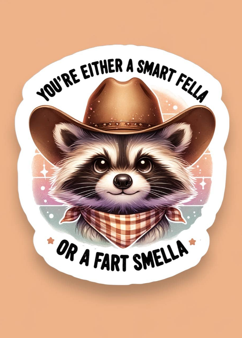 Smart Fella Raccoon Sticker
