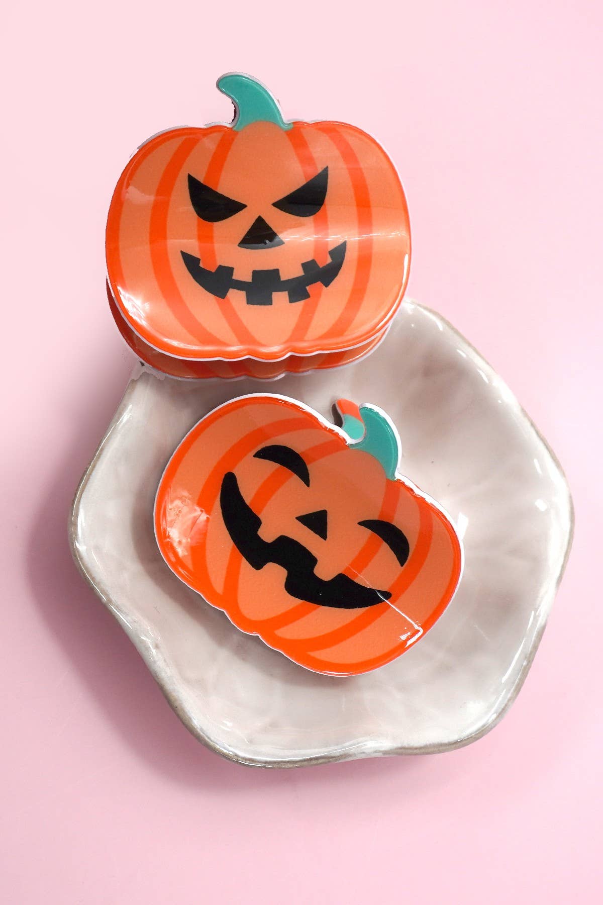 Jack-O-Lantern Hair Claw Clip