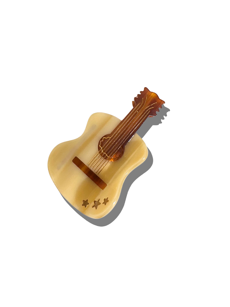 Hand Painted Guitar Hair Clip