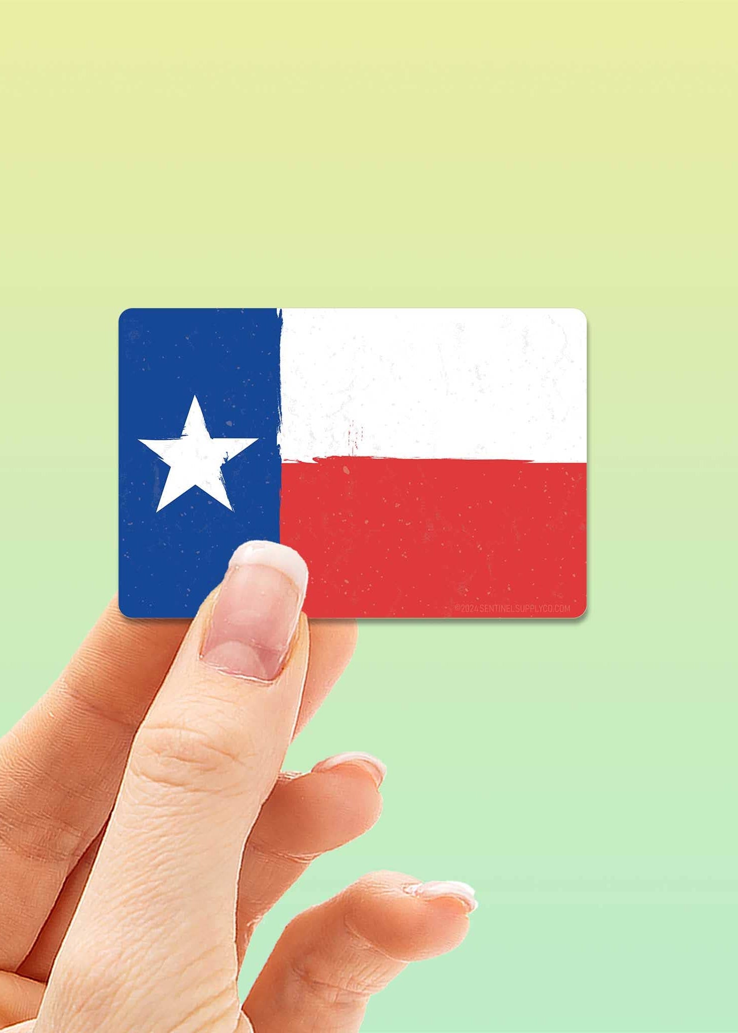 Texas Flag Rectangle Sticker - Tucker Brown