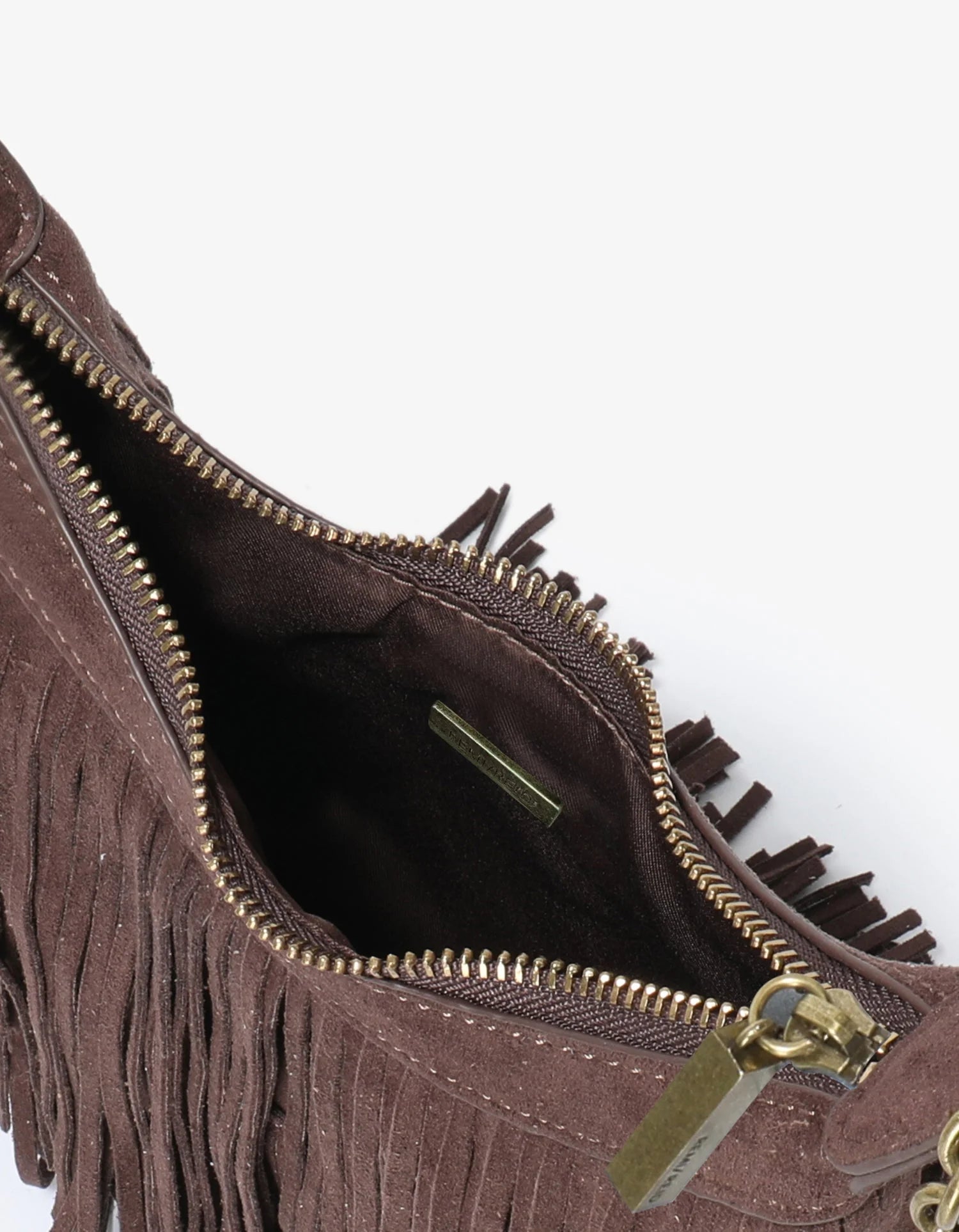 Bochoa Fringe Faux Suede Bag - Chocolate