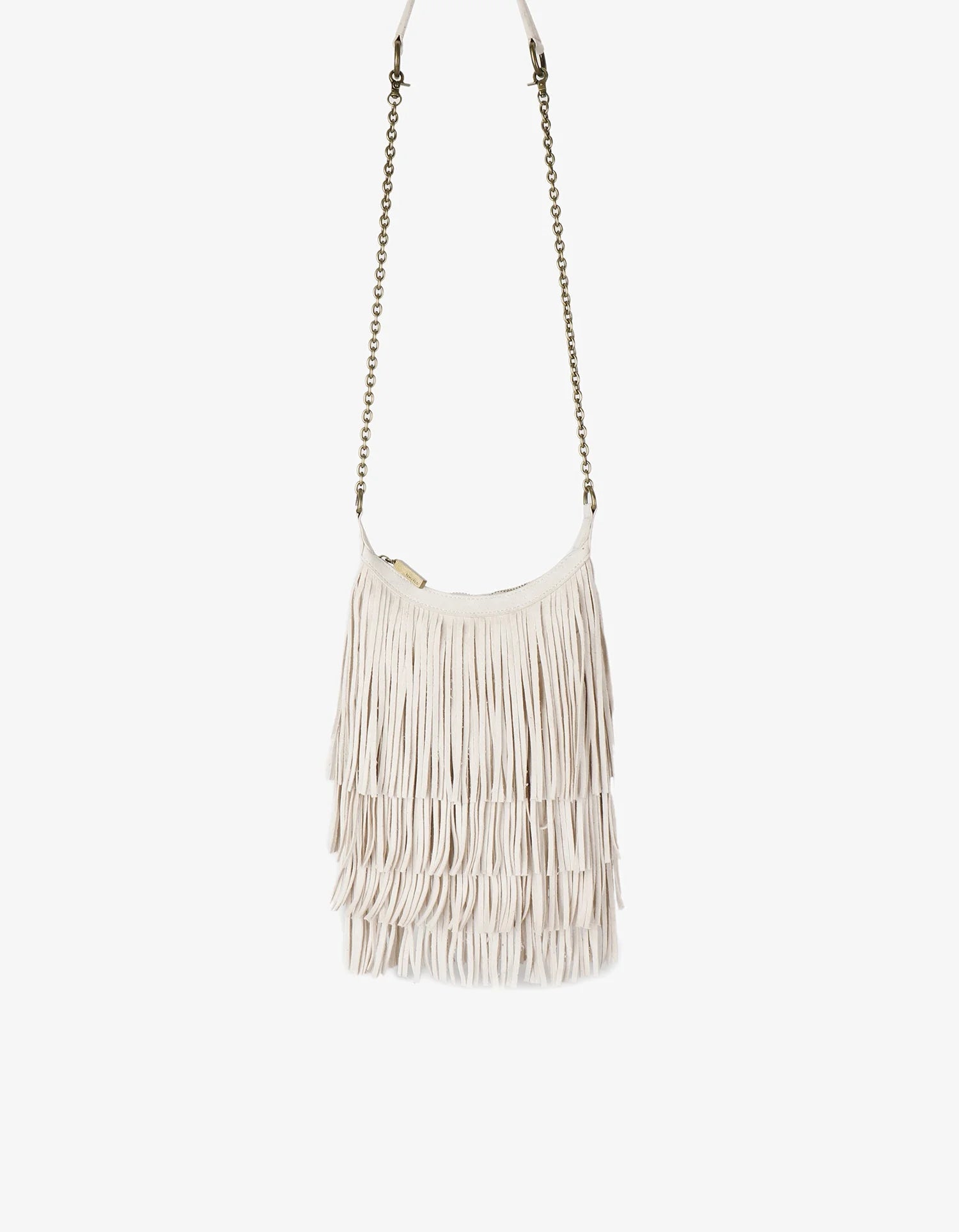 Bochoa Fringe Faux Suede Bag - Cream