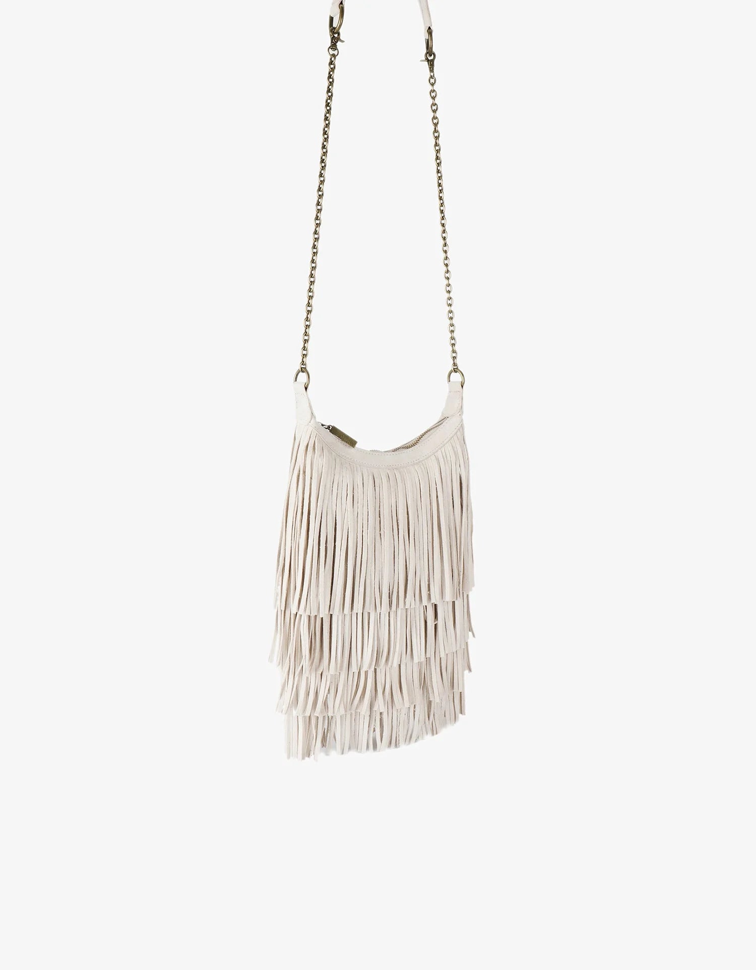 Bochoa Fringe Faux Suede Bag - Cream