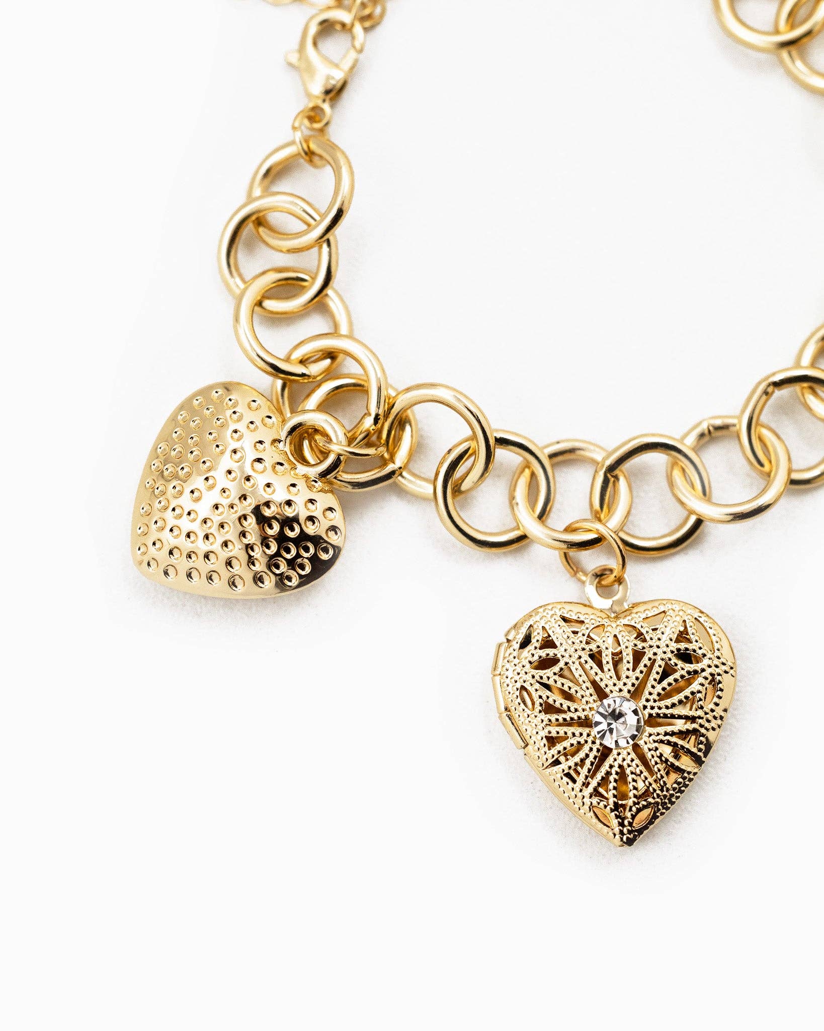 Chunky Heart Charm Bracelet
