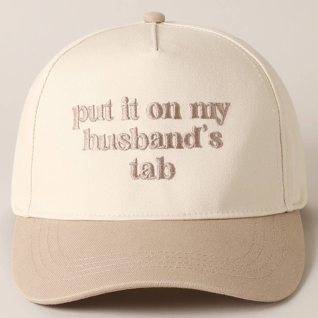 Husband's Tab Baseball Cap - Beige