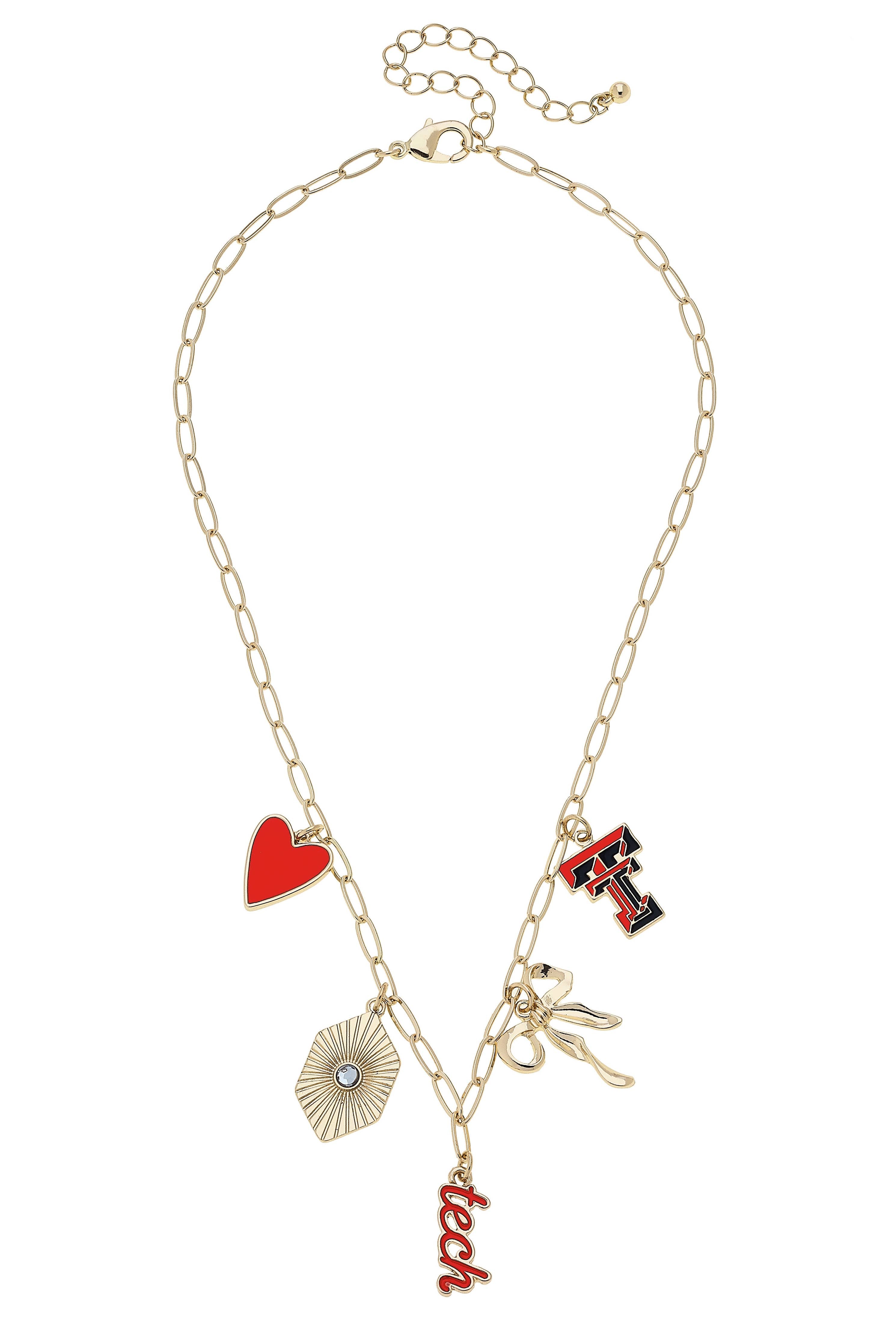 Texas Tech Paper Clip Charm Necklace