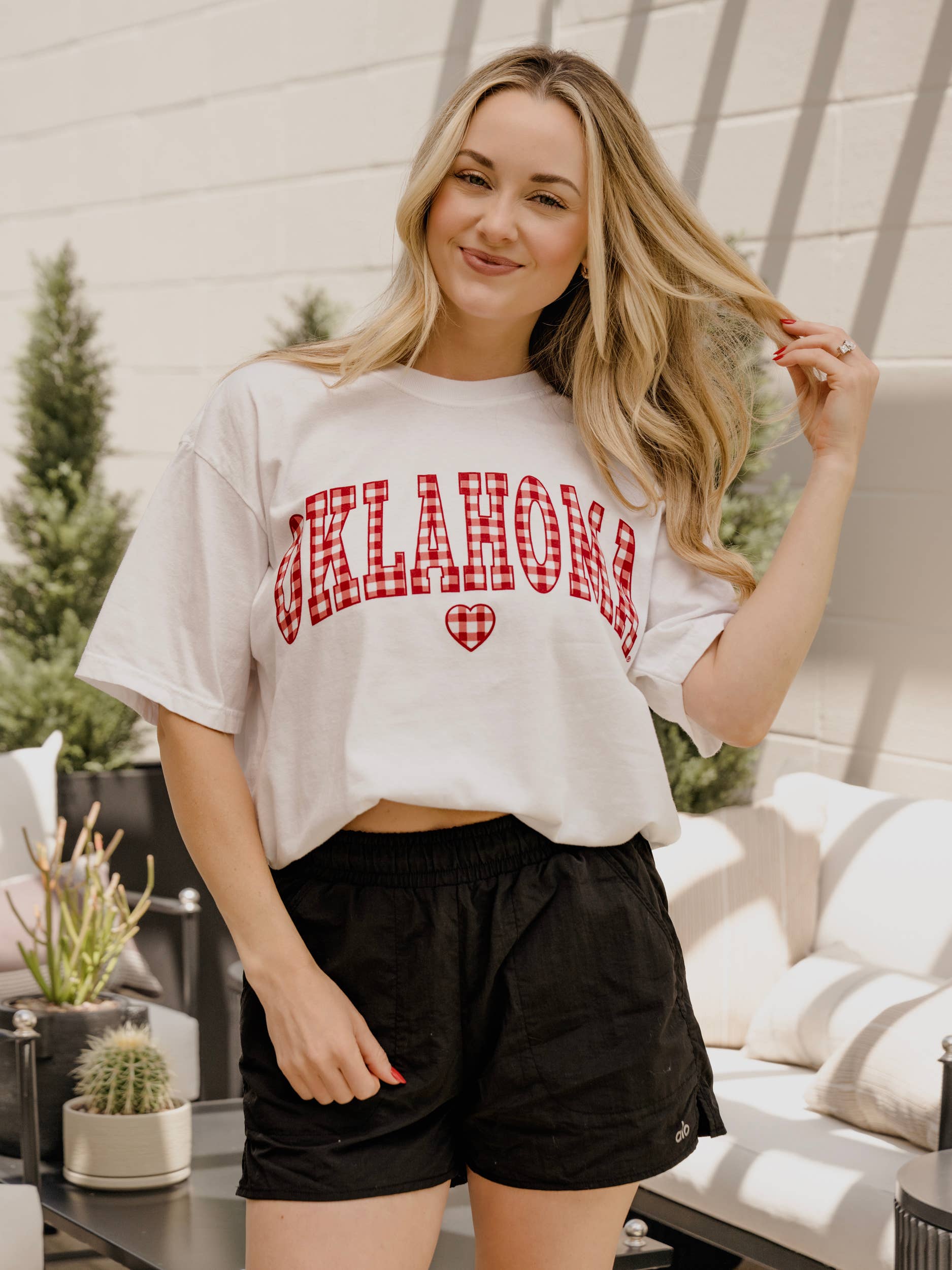 OU Gingham Heart T-Shirt