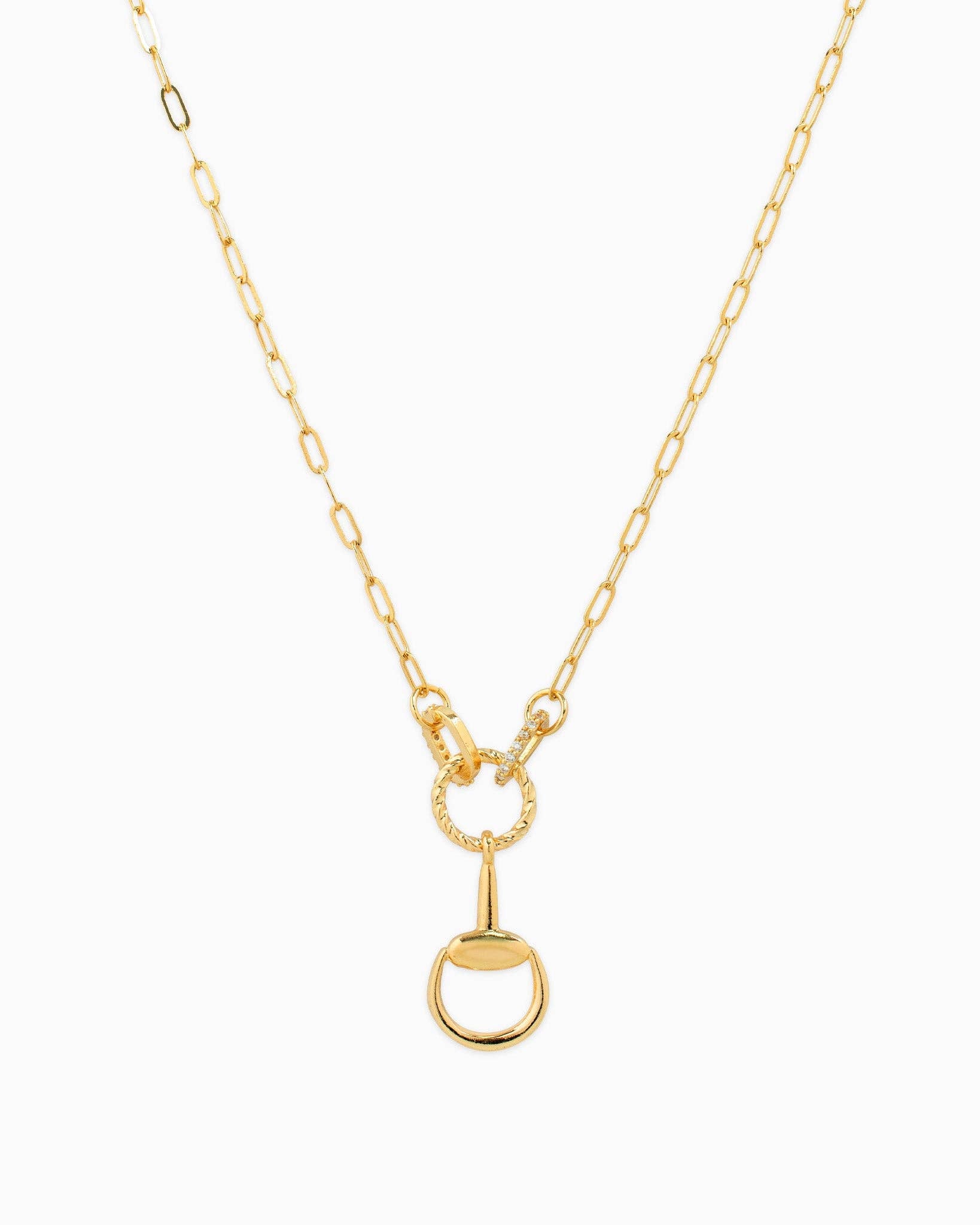Pave Rope Horsebit Necklace