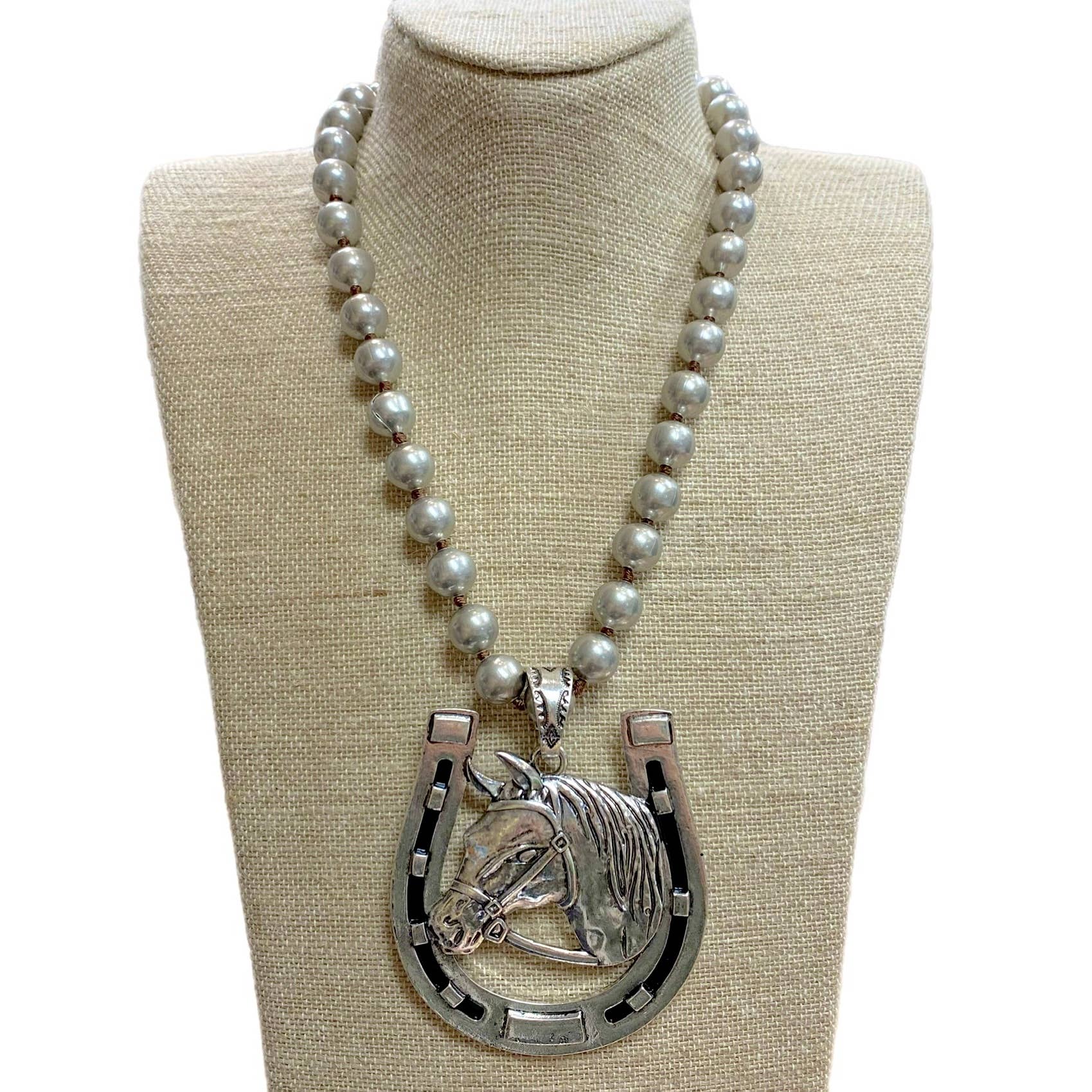 Horse Shoe Faux Navajo Pearl Necklace