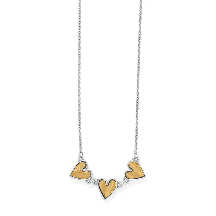 Cascade Heart Mini Necklace - Gold - Tucker Brown