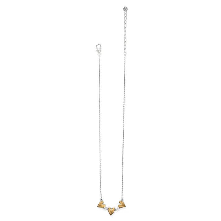 Cascade Heart Mini Necklace - Gold - Tucker Brown
