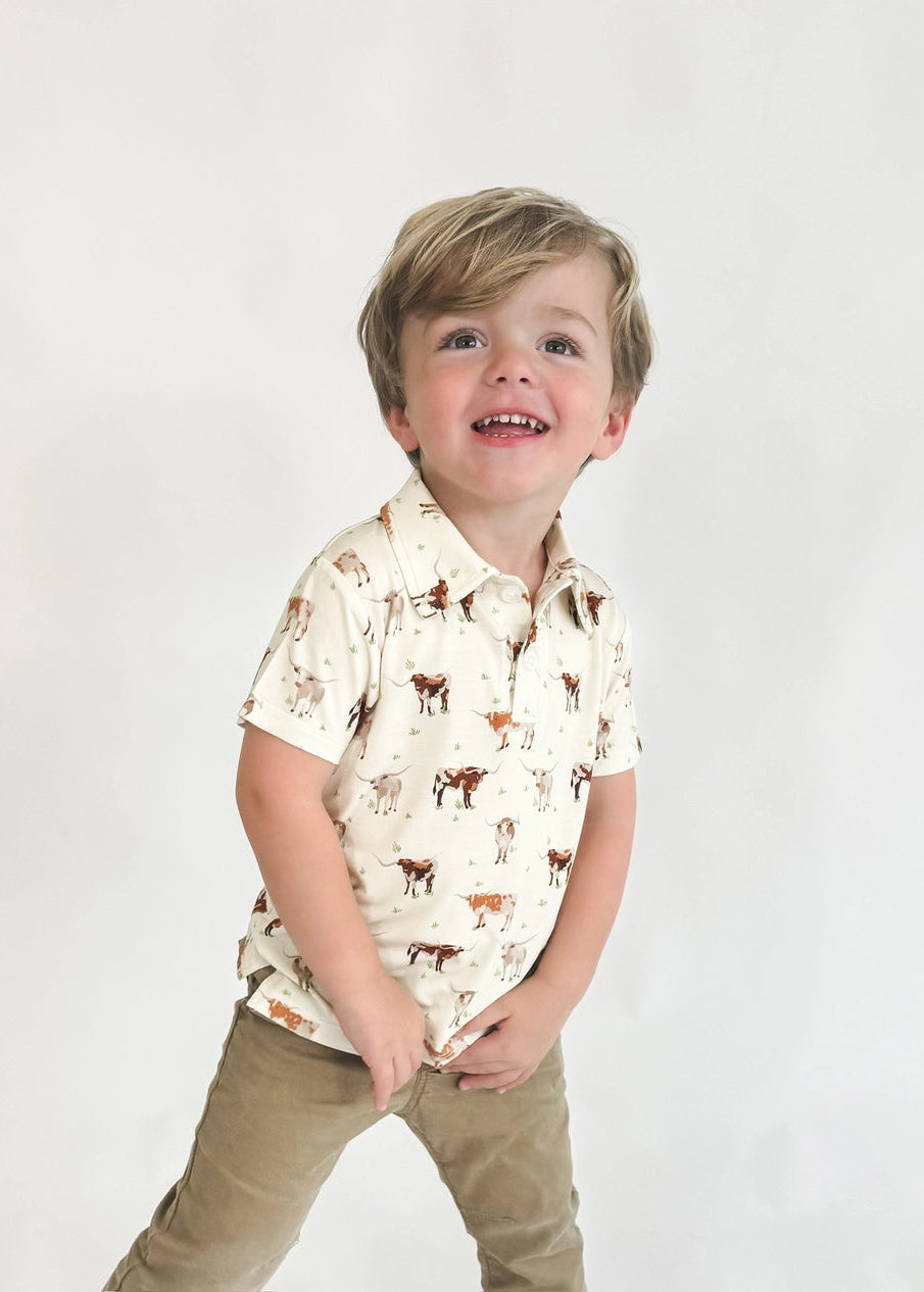 Longhorns Polo Shirt - Tucker Brown
