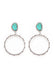 Burnish Silver Hoop Earring - Turquoise - Tucker Brown