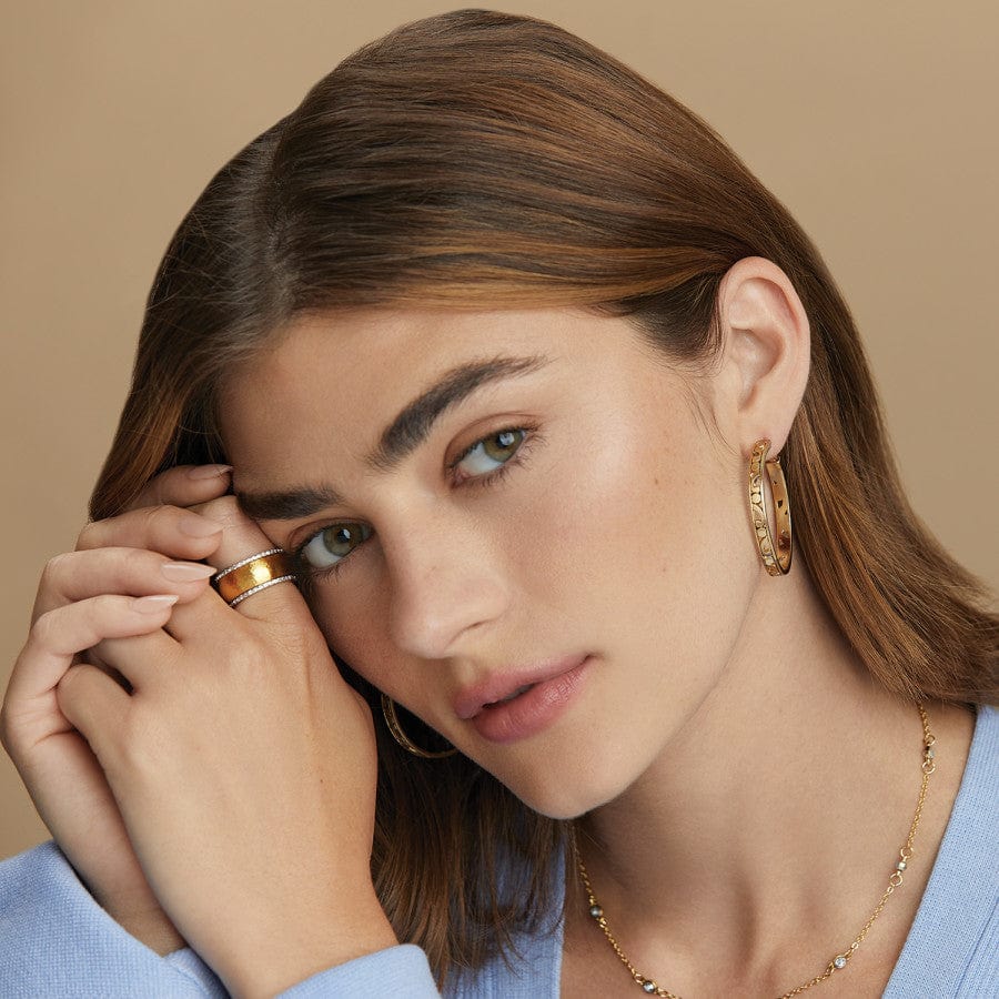 Contempo Large Gold Hoop Earrings - Tucker Brown