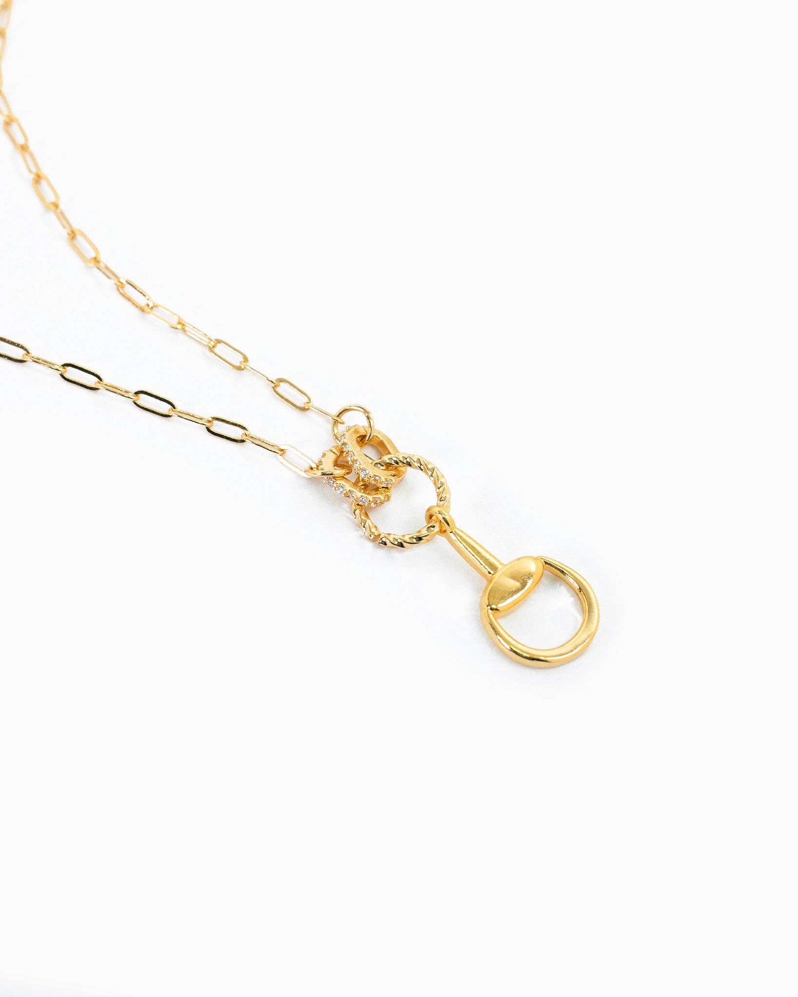 Pave Rope Horsebit Necklace