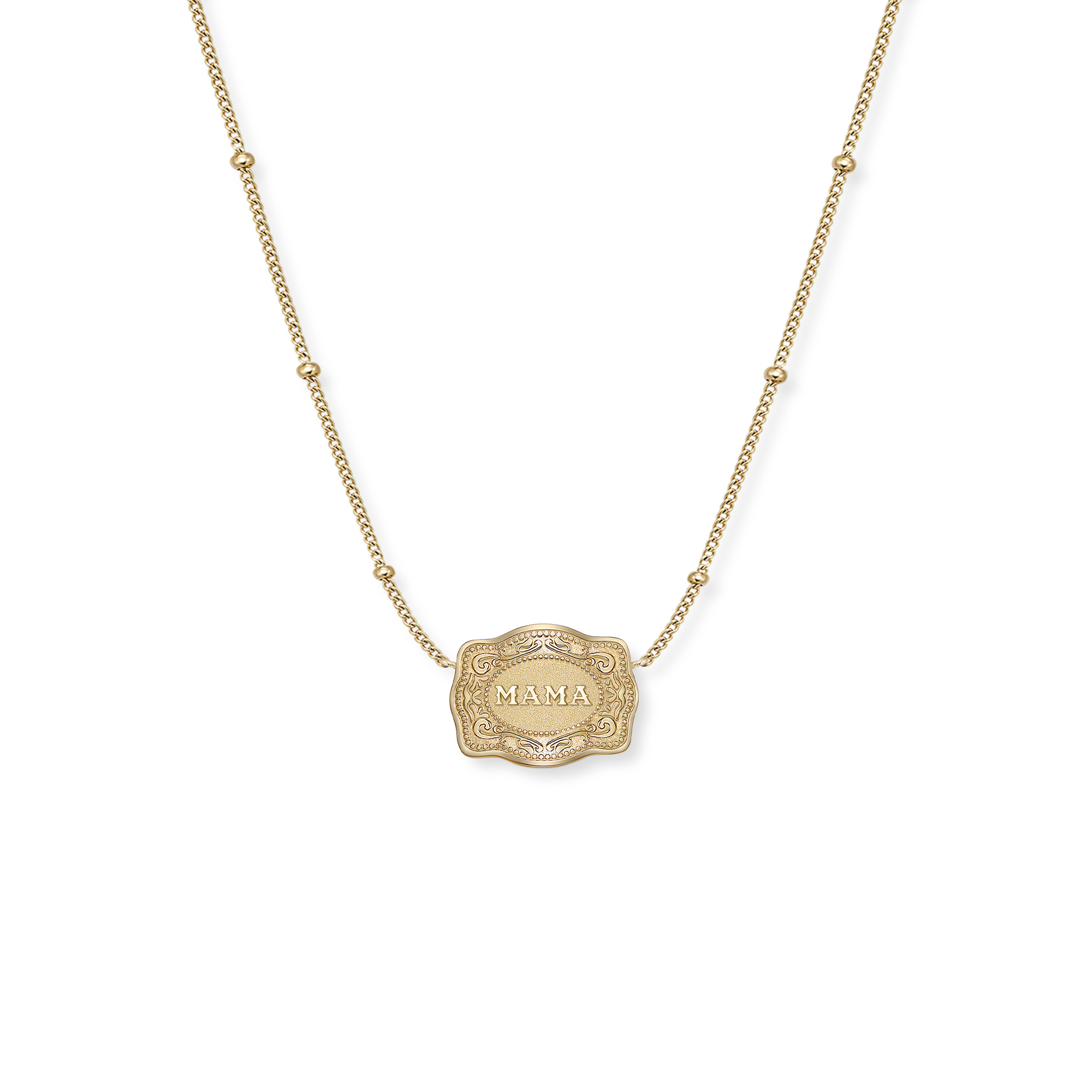 Mini Mama Buckle Necklace - Gold