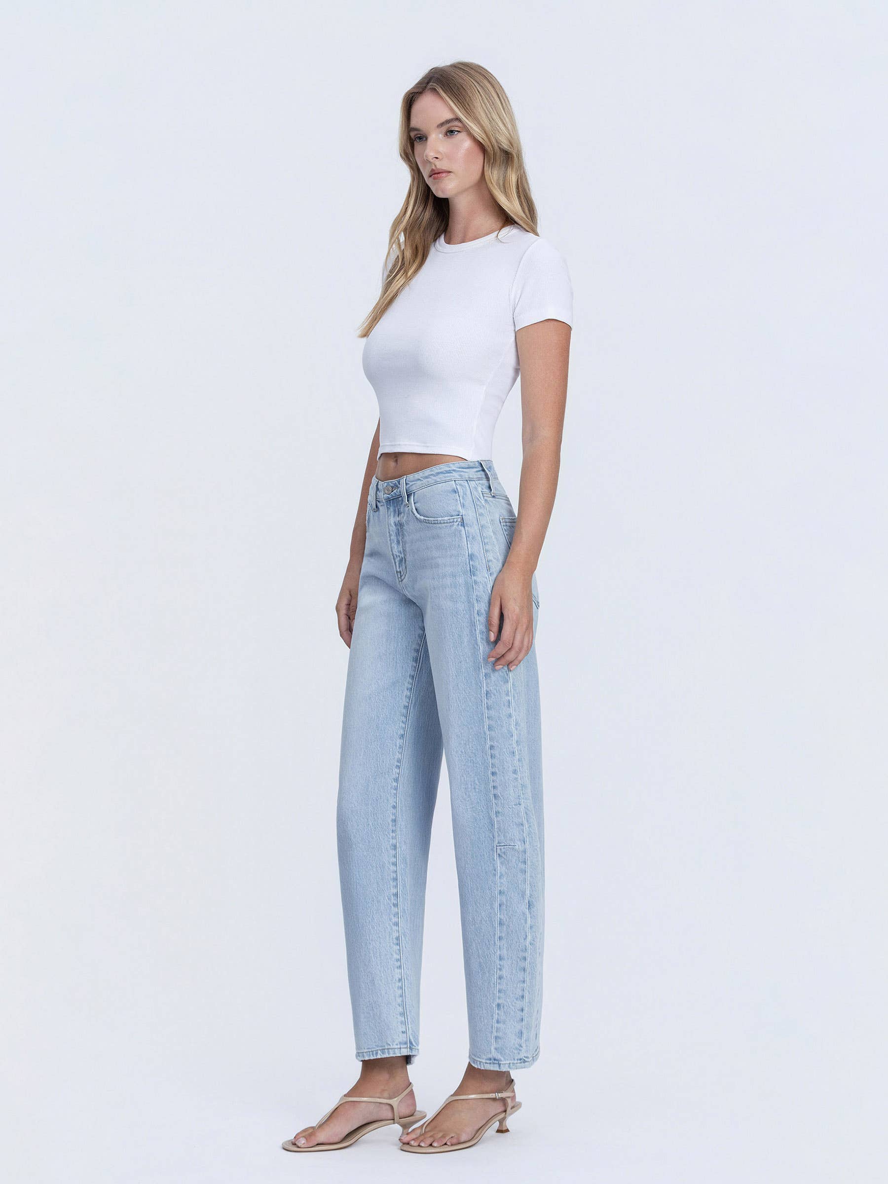 Light Wash Barrel Jeans