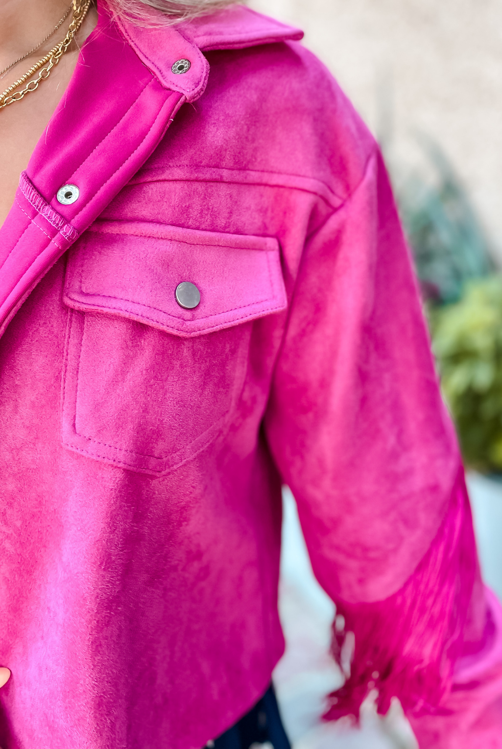 Feelin' Fringe Jacket - Magenta
