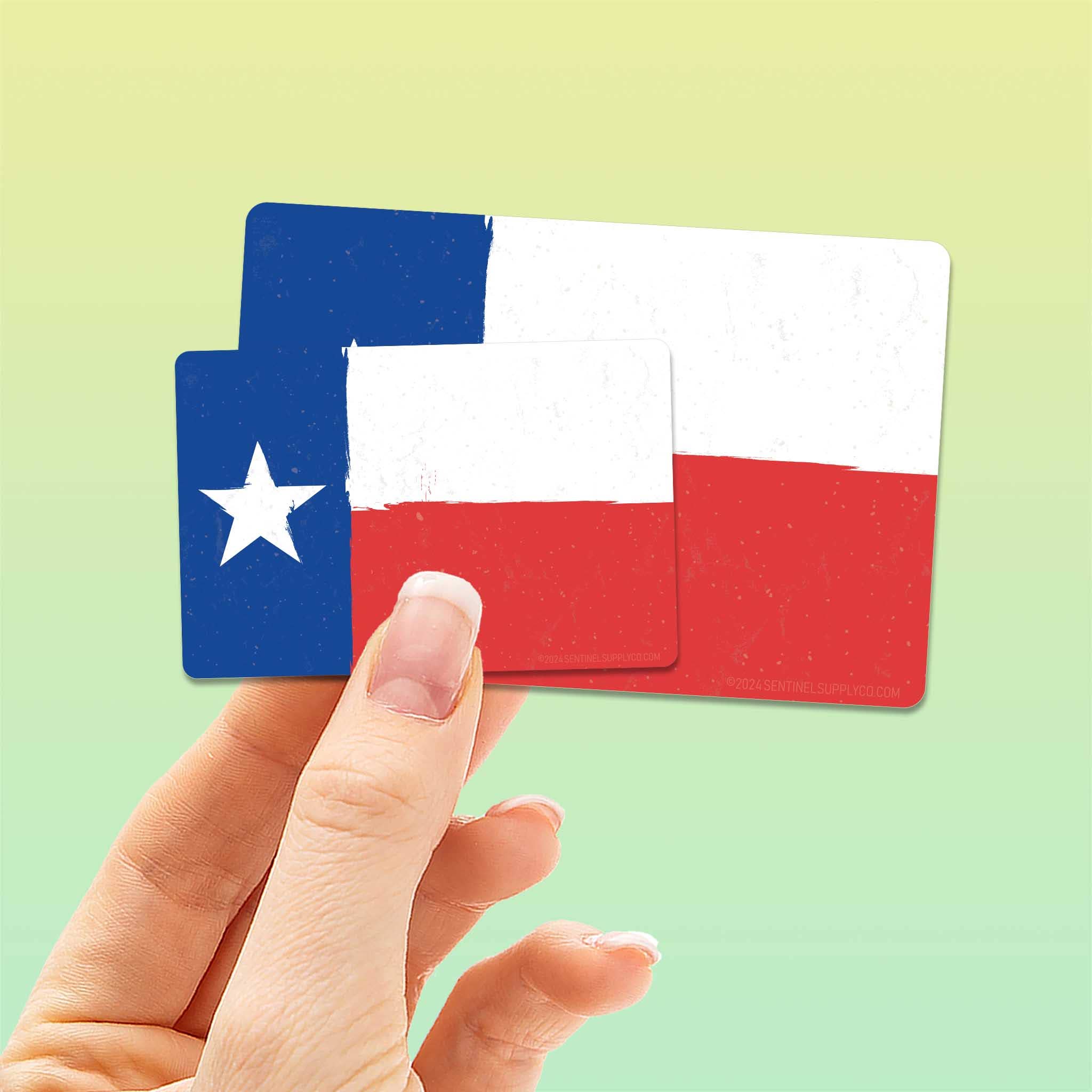 Texas Flag Rectangle Sticker - Tucker Brown