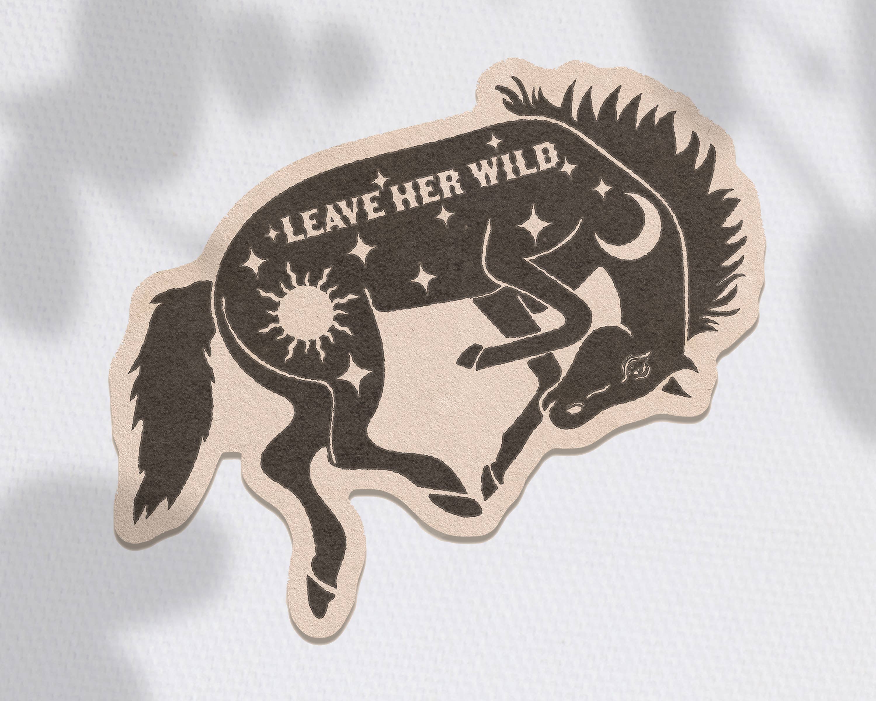 Leave Her Wild Horse Sticker