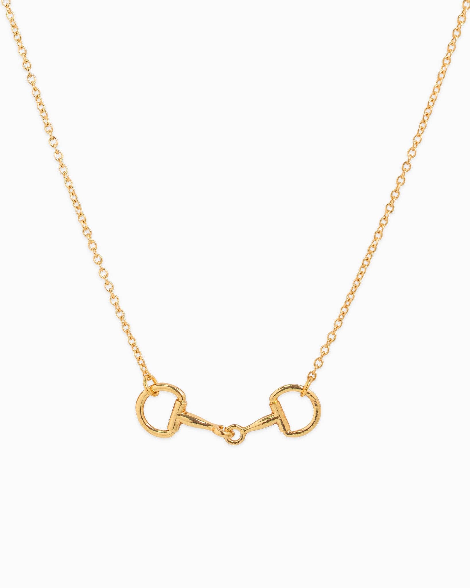 Double Horsebit Necklace - Gold