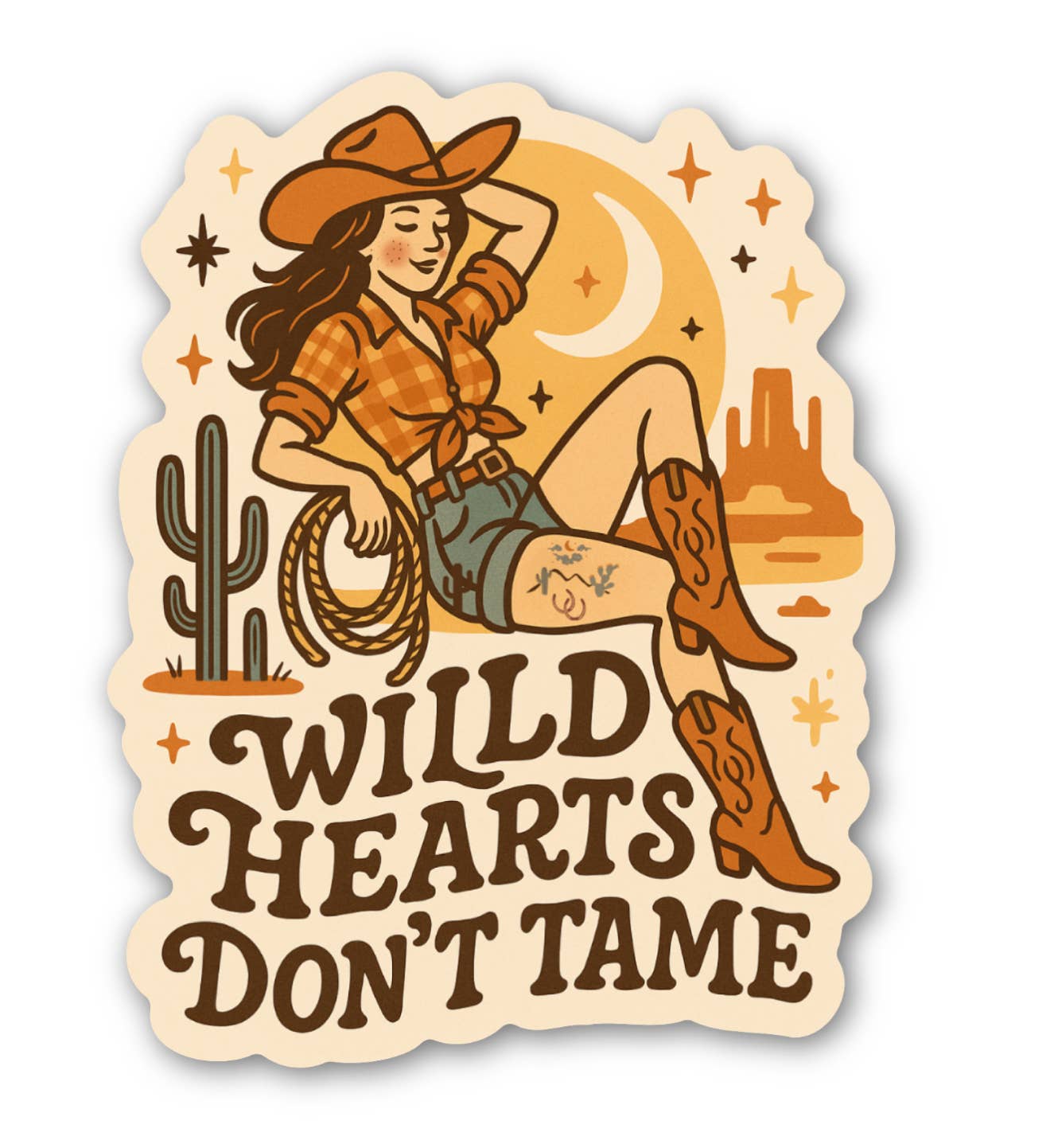 Wild Hearts Don’t Tame Cowgirl Sticker