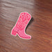 Pink Cowgirl Boots Sticker - Tucker Brown