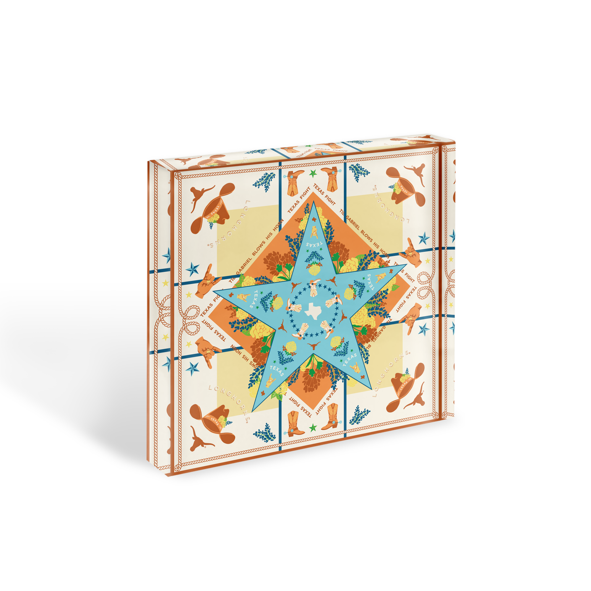 Texas Longhorns Acrylic Block Art