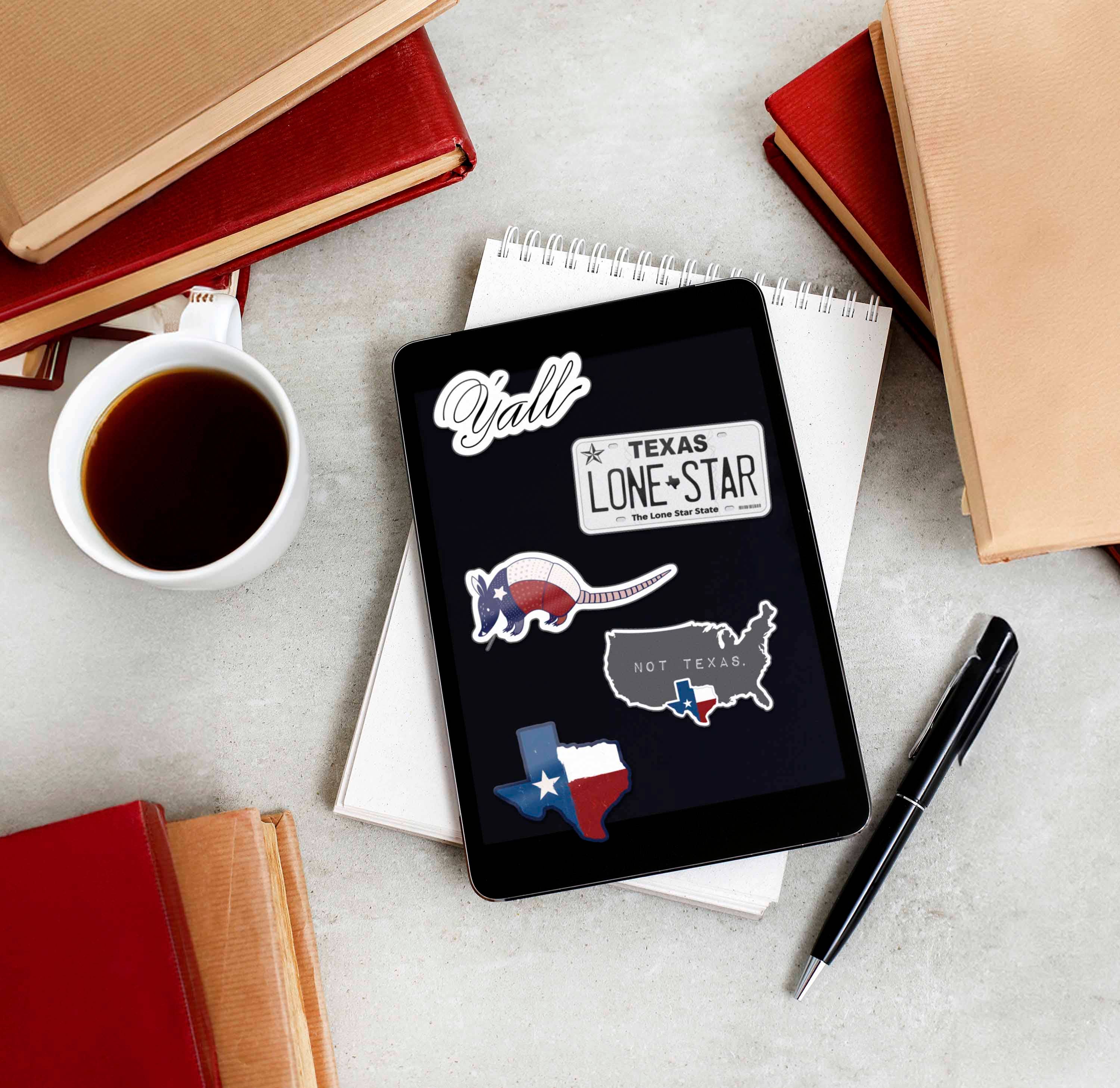 Texas Set Of Six Sticker - Tucker Brown