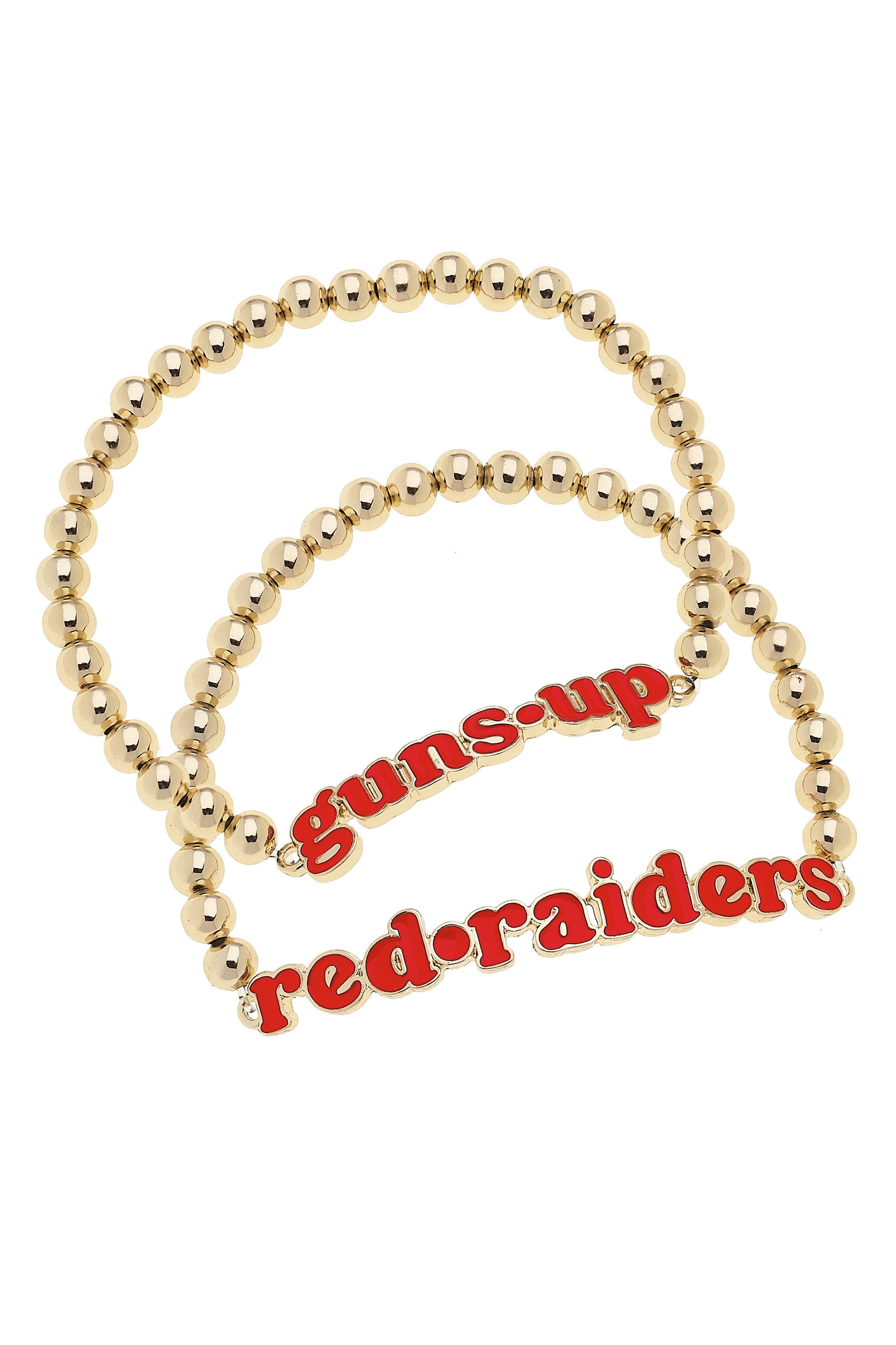 Texas Tech Red Raiders Slogan Bracelet Set