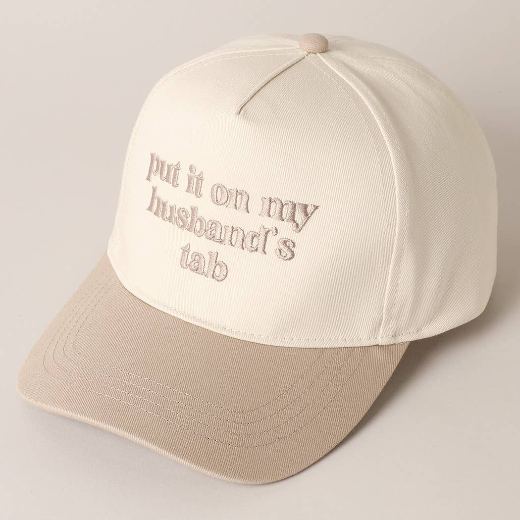 Husband's Tab Baseball Cap - Beige